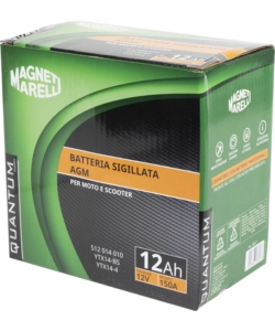 MAGNETI MARELLI BATTERIA MOTO E SCOOTER 12AH 12V 150A TECNOLOGIA AGM SIGILLATA POLO POSITIVO SINISTRO